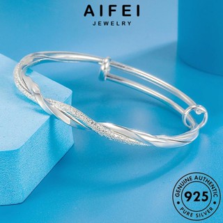 AIFEI JEWELRY ต้นฉบับ เครื่องประดับ กำไลข้อมือ เงิน โมเบียสแฟชั่น Silver ผู้หญิง แท้ เกาหลี กำไล แฟชั่น เครื่องประดับ ผู้หญิง 925 B664