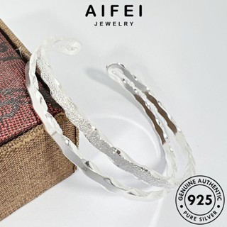 AIFEI JEWELRY Silver แท้ เครื่องประดับ เงิน กำไล ต้นฉบับ แฟชั่น ผู้หญิง โมเบียสสองเท่า กำไลข้อมือ ผู้หญิง ทอง เกาหลี เครื่องประดับ 925 B692