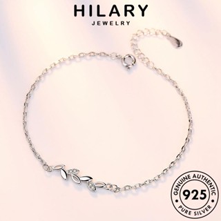 HILARY JEWELRY เงิน แฟชั่น 925 แท้ Silver เกาหลี กำไลข้อมือ เครื่องประดับ ผู้หญิง เครื่องประดับ ผู้หญิง ต้นฉบับ ใบนำโชค กำไล B14