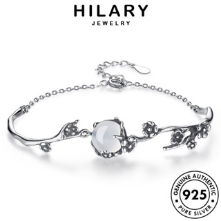 HILARY JEWELRY Silver เครื่องประดับ ผู้หญิง เกาหลี แท้ กำไลข้อมือ ต้นฉบับ แฟชั่น เงิน 925 พลัมบุคลิกภาพ เครื่องประดับ หยก ผู้หญิง กำไล B24