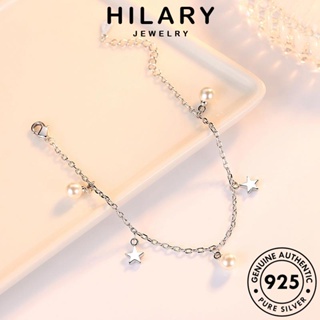 HILARY JEWELRY กำไลข้อมือ ต้นฉบับ 925 ไข่มุก แท้ ดาวที่เรียบง่าย เครื่องประดับ เครื่องประดับ แฟชั่น ผู้หญิง ผู้หญิง เกาหลี Silver เงิน กำไล B41