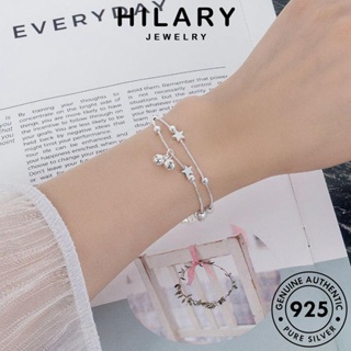 HILARY JEWELRY เครื่องประดับ ผู้หญิง แท้ 925 แฟชั่นดับเบิ้ลสตาร์ แฟชั่น กำไล ผู้หญิง เงิน เครื่องประดับ Silver กำไลข้อมือ ต้นฉบับ เกาหลี B49