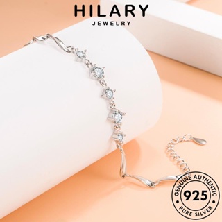 HILARY JEWELRY มอยส์ซาไนท์ไดมอนด์ เครื่องประดับ เกาหลี ระลอกน้ำแฟชั่น เครื่องประดับ ผู้หญิง ต้นฉบับ เงิน แฟชั่น Silver 925 กำไลข้อมือ แท้ กำไล ผู้หญิง B61