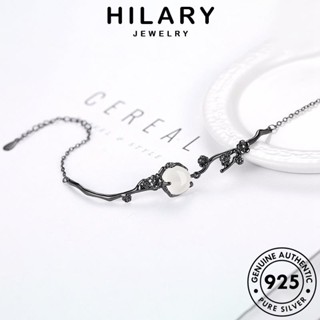 HILARY JEWELRY กำไลข้อมือ ดอกพีชวรรณกรรม Silver แฟชั่น เครื่องประดับ ผู้หญิง แท้ เงิน ต้นฉบับ เกาหลี เครื่องประดับ กำไล 925 ผู้หญิง หยก B65