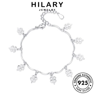 HILARY JEWELRY ผู้หญิง เงิน เครื่องประดับ กำไล แท้ กำไลข้อมือ โคลเวอร์สี่ใบกลวงส่วนบุคคล เกาหลี ผู้หญิง แฟชั่น ต้นฉบับ เครื่องประดับ 925 Silver B66