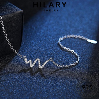 HILARY JEWELRY เงิน กำไล 925 แท้ อิเล็กโทรแกรมความรักที่สร้างสรรค์ ต้นฉบับ Silver เกาหลี มอยส์ซาไนท์ไดมอนด์ กำไลข้อมือ ผู้หญิง เครื่องประดับ ผู้หญิง เครื่องประดับ แฟชั่น B67