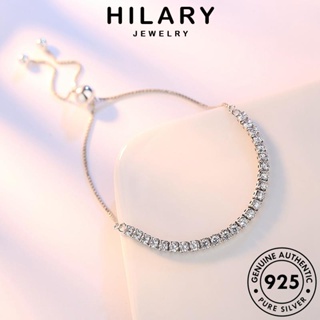 HILARY JEWELRY เครื่องประดับ กำไลข้อมือ ผู้หญิง ลูกปัดอารมณ์ 925 แฟชั่น ผู้หญิง Silver แท้ เครื่องประดับ เงิน เกาหลี ต้นฉบับ มอยส์ซาไนท์ไดมอนด์ กำไล B4