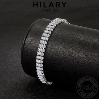 HILARY JEWELRY กำไล ผู้หญิง แท้ กำไลข้อมือ ต้นฉบับ แฟชั่น 925 ผู้หญิง Silver เงิน เกาหลี สี่เหลี่ยมที่สง่างาม เครื่องประดับ เครื่องประดับ มอยส์ซาไนท์ไดมอนด์ B5