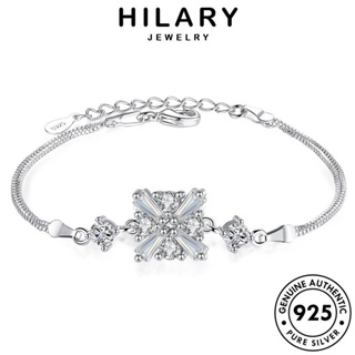 HILARY JEWELRY Silver แฟชั่น ผู้หญิง กำไล 925 กำไลข้อมือ เครื่องประดับ ตารางบุคลิกภาพ ผู้หญิง เงิน ต้นฉบับ แท้ มอยส์ซาไนท์ไดมอนด์ เครื่องประดับ เกาหลี B91