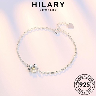 HILARY JEWELRY ผู้หญิง 925 กำไลข้อมือ เกาหลี ต้นฉบับ แฟชั่น เงิน ดอกไม้สีเหลืองบุคลิกภาพ แท้ ผู้หญิง เครื่องประดับ กำไล เครื่องประดับ Silver B101