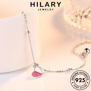 HILARY JEWELRY ต้นฉบับ แฟชั่น เงิน คริสตัล เครื่องประดับ ผู้หญิง ผู้หญิง Silver กำไลข้อมือ 925 หัวใจน่ารัก แท้ เกาหลี เครื่องประดับ กำไล B110