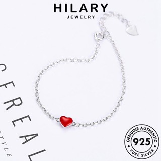 HILARY JEWELRY Silver เงิน 925 ต้นฉบับ ผู้หญิง ผู้หญิง เครื่องประดับ เกาหลี กำไล แท้ กำไลข้อมือ แฟชั่น เครื่องประดับ หัวใจสีแดงที่ทันสมัย B112