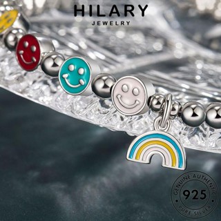 HILARY JEWELRY ลูกปัดยิ้มสร้างสรรค์ เงิน เครื่องประดับ เกาหลี ผู้หญิง ผู้หญิง ต้นฉบับ กำไล เครื่องประดับ Silver แฟชั่น 925 แท้ กำไลข้อมือ B115