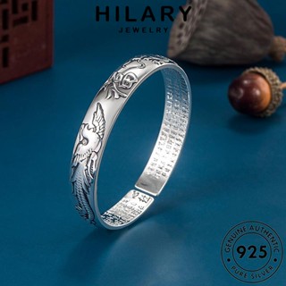 HILARY JEWELRY เครื่องประดับ เงิน เครื่องประดับ กำไล กำไลข้อมือ มังกรเรโทรและภาพประกอบของนกฟีนิกซ์ ต้นฉบับ Silver แท้ ผู้หญิง เกาหลี 925 ผู้หญิง แฟชั่น B191