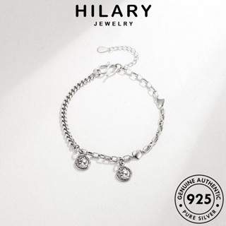 HILARY JEWELRY ต้นฉบับ กำไลข้อมือ แท้ ผู้หญิง แฟชั่น เครื่องประดับ ผู้หญิง 925 เงิน เครื่องประดับ Silver กำไล เกาหลี รูปแบบราชินีวินเทจ B206