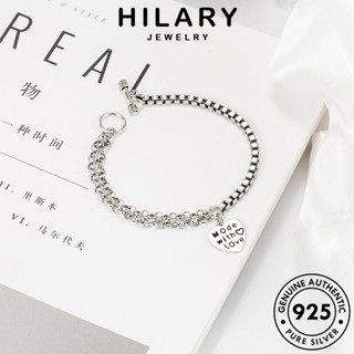 HILARY JEWELRY กำไล 925 กำไลข้อมือ หัวใจย้อนยุค เครื่องประดับ ผู้หญิง แท้ แฟชั่น ผู้หญิง เกาหลี ต้นฉบับ เครื่องประดับ Silver เงิน B213