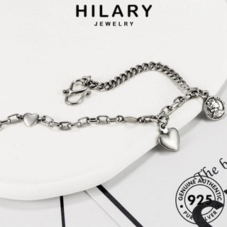 HILARY JEWELRY กำไลข้อมือ ผู้หญิง เงิน เกาหลี เครื่องประดับ Silver 925 แท้ ผู้หญิง ต้นฉบับ เครื่องประดับ แฟชั่น หัวใจย้อนยุค กำไล B216