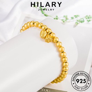 HILARY JEWELRY แฟชั่น เครื่องประดับ เงิน เกาหลี ผู้หญิง เครื่องประดับ ต้นฉบับ บัวเม็ดกลมวินเทจ 925 Silver กำไลข้อมือ ผู้หญิง ทอง กำไล แท้ B221