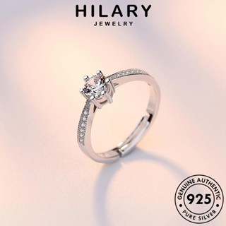 HILARY JEWELRY แหวน เกาหลี แฟชั่นหกกรงเล็บ Silver แท้ เงิน มอยส์ซาไนท์ไดมอนด์ เครื่องประดับ 925 ต้นฉบับ แฟชั่น ผู้หญิง เครื่องประดับ R6