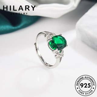 HILARY JEWELRY แหวน เครื่องประดับ เกาหลี 925 เครื่องประดับ แฟชั่น แท้ Silver มรกต ผู้หญิง เปิดตัวอย่างโรแมนติก เงิน ต้นฉบับ R34