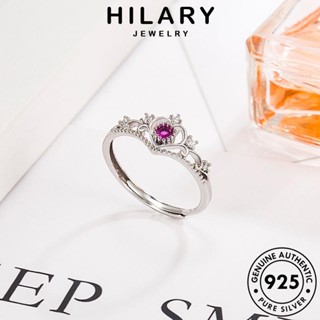 HILARY JEWELRY คริสตัลเพชรสีชมพู เครื่องประดับ แหวน ผู้หญิง โคโรลล่าแสนโรแมนติก Silver เกาหลี 925 เงิน แฟชั่น เครื่องประดับ ต้นฉบับ แท้ R35