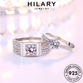 HILARY JEWELRY แฟชั่น มอยส์ซาไนท์ไดมอนด์ เงิน คู่รัก เกาหลี แท้ Silver 925 เครื่องประดับ แหวน เครื่องประดับ ต้นฉบับ แฟชั่น R47