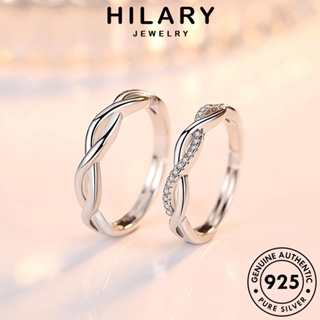 HILARY JEWELRY เงิน 925 แฟชั่น คู่รัก ต้นฉบับ แท้ เกาหลี มอยส์ซาไนท์ไดมอนด์ Silver ง่าย เครื่องประดับ แหวน เครื่องประดับ R48