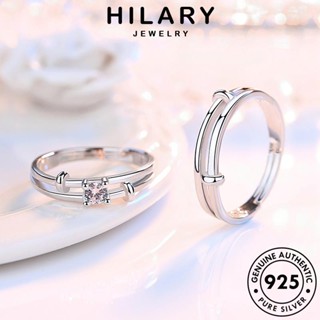 HILARY JEWELRY เกาหลี แฟชั่น เครื่องประดับ มอยส์ซาไนท์ไดมอนด์ Silver ต้นฉบับ มือแฟชั่น 925 เงิน แท้ แหวน คู่รัก เครื่องประดับ R70