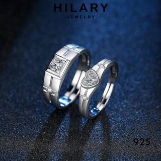 HILARY JEWELRY คู่รัก Silver เครื่องประดับ แฟชั่น เครื่องประดับ เกาหลี แท้ 925 เงิน รักบุคลิกภาพ ต้นฉบับ มอยส์ซาไนท์ไดมอนด์ แหวน R72