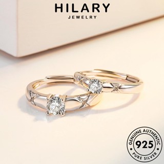 HILARY JEWELRY เงิน 925 Silver เกาหลี แท้ เครื่องประดับ แหวน มอยส์ซาไนท์ไดมอนด์ แฟชั่น ต้นฉบับ เครื่องประดับ รักแฟชั่น คู่รัก R76