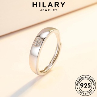 HILARY JEWELRY ความรักที่เรียบง่าย แหวน เครื่องประดับ 925 มอยส์ซาไนท์ไดมอนด์ Silver เงิน แท้ คู่รัก ต้นฉบับ เกาหลี เครื่องประดับ แฟชั่น R87