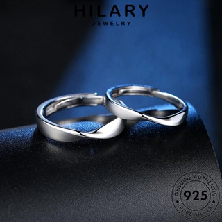 HILARY JEWELRY เงิน โมเบียสแฟชั่น เครื่องประดับ 925 ต้นฉบับ เครื่องประดับ Silver แหวน แฟชั่น คู่รัก แท้ เกาหลี R88