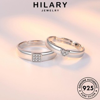 HILARY JEWELRY แฟชั่น เงิน มอยส์ซาไนท์ไดมอนด์ Silver แหวน ต้นฉบับ เครื่องประดับ เครื่องประดับ คู่รัก รูปหัวใจที่สร้างสรรค์ 925 เกาหลี แท้ R92