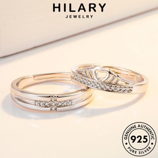 HILARY JEWELRY มอยส์ซาไนท์ไดมอนด์ แท้ บุคลิกภาพ เกาหลี เงิน Silver แฟชั่น เครื่องประดับ คู่รัก เครื่องประดับ แหวน 925 ต้นฉบับ R99