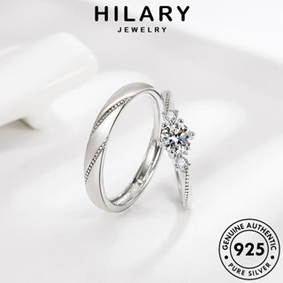 HILARY JEWELRY เกาหลี เงิน ต้นฉบับ คู่รัก รักแรกพบที่สง่างาม เครื่องประดับ แท้ 925 มอยส์ซาไนท์ไดมอนด์ Silver แหวน แฟชั่น เครื่องประดับ R119