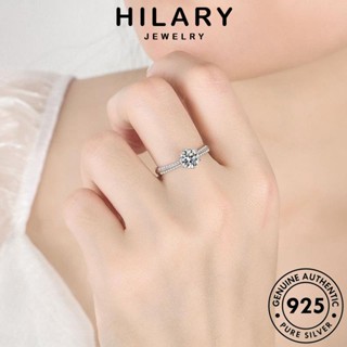 HILARY JEWELRY Silver เกาหลี มอยส์ซาไนท์ไดมอนด์ เงิน ต้นฉบับ มีสไตล์หนึ่งกะรัต เครื่องประดับ เครื่องประดับ ผู้หญิง แท้ 925 แหวน แฟชั่น R132