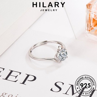 HILARY JEWELRY Silver มอยส์ซาไนท์ไดมอนด์ แฟชั่น เครื่องประดับ เปิดแขนบิด เกาหลี เครื่องประดับ ต้นฉบับ 925 เงิน ผู้หญิง แท้ แหวน R136