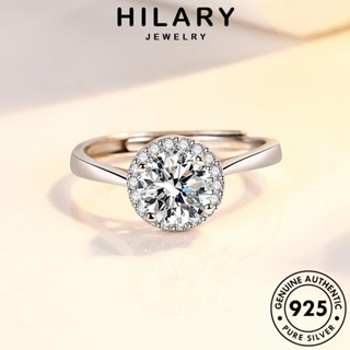 HILARY JEWELRY เงิน Silver เครื่องประดับ แหวน ผู้หญิง เครื่องประดับ เกาหลี แท้ 925 รอบแฟชั่น แฟชั่น ต้นฉบับ มอยส์ซาไนท์ไดมอนด์ R138