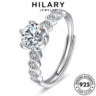 HILARY JEWELRY รังแฟชั่น แฟชั่น เงิน Silver เกาหลี มอยส์ซาไนท์ไดมอนด์ เครื่องประดับ ต้นฉบับ แท้ 925 เครื่องประดับ ผู้หญิง แหวน R144