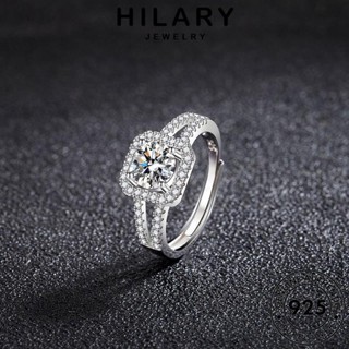 HILARY JEWELRY มอยส์ซาไนท์ไดมอนด์ เครื่องประดับ แฟชั่น ต้นฉบับ ผู้หญิง Silver 925 เงิน เกาหลี เส้นกลวง แหวน แท้ เครื่องประดับ R123