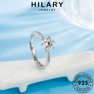 HILARY JEWELRY มอยส์ซาไนท์ไดมอนด์ ข้อเสนอที่คลาสสิก เครื่องประดับ แฟชั่น ผู้หญิง เงิน Silver 925 เครื่องประดับ แหวน เกาหลี แท้ ต้นฉบับ R125