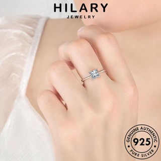 HILARY JEWELRY ต้นฉบับ แท้ เครื่องประดับ Silver แหวน แฟชั่น เพชรเหลี่ยมคลาสสิค ผู้หญิง มอยส์ซาไนท์ไดมอนด์ เครื่องประดับ 925 เงิน เกาหลี R130