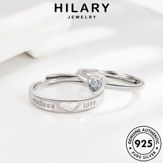 HILARY JEWELRY Silver ต้นฉบับ เครื่องประดับ เกาหลี แหวน คู่รัก แฟชั่น 925 เครื่องประดับ มอยส์ซาไนท์ไดมอนด์ แท้ เงิน รูปหัวใจกลวง R299