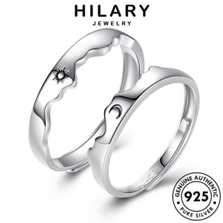 HILARY JEWELRY เครื่องประดับ เงิน แท้ คู่รัก 925 เครื่องประดับ มอยส์ซาไนท์ไดมอนด์ ต้นฉบับ แหวน แฟชั่น Silver ดวงดาวพระจันทร์แสนโรแมนติก เกาหลี R301