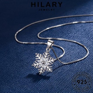 HILARY JEWELRY แท้ เงิน เครื่องประดับ แฟชั่น ต้นฉบับ จี้ สร้อยคอ มอยส์ซาไนท์ไดมอนด์ 925 เกาหลี เกล็ดหิมะหวาน ผู้หญิง Silver เครื่องประดับ S4