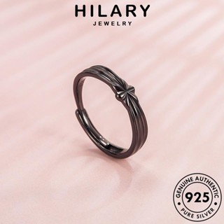 HILARY JEWELRY เครื่องประดับ แท้ ต้นฉบับ คู่รัก 925 นัวร์เรียบง่าย เกาหลี เงิน Silver เครื่องประดับ แหวน แฟชั่น R304