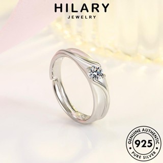 HILARY JEWELRY เปิดแฟชั่น แฟชั่น 925 แท้ เกาหลี แหวน มอยส์ซาไนท์ไดมอนด์ เครื่องประดับ เงิน ต้นฉบับ เครื่องประดับ คู่รัก Silver R307