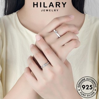 HILARY JEWELRY เครื่องประดับ เกาหลี เงิน แท้ มอยส์ซาไนท์ไดมอนด์ ต้นฉบับ Silver แฟชั่น เครื่องประดับ แหวน 925 คู่รัก การแต่งงานที่เรียบง่าย R313