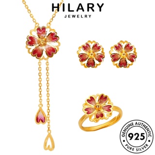 HILARY JEWELRY 925 Silver แท้ เครื่องประดับ ทับทิม แฟชั่น ผู้หญิง จี้ ซากุระที่สร้างสรรค์ ต้นฉบับ เกาหลี เงิน สร้อยคอ เครื่องประดับ S61