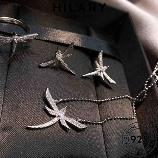 HILARY JEWELRY ผู้หญิง เครื่องประดับ เงิน จี้ แท้ แมลงปอที่สร้างสรรค์ Silver เครื่องประดับ สร้อยคอ 925 แฟชั่น เกาหลี ต้นฉบับ มอยส์ซาไนท์ไดมอนด์ S100